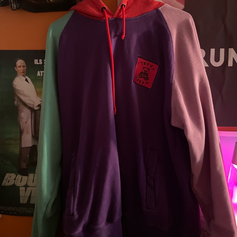 XL Original two-tone teddyfresh pull over hoodie